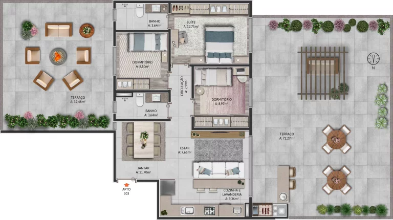 Imagem Apartamento 2 quartos sendo 1 suíte para venda no bairro Parque dos Vinhedos em Caxias do Sul