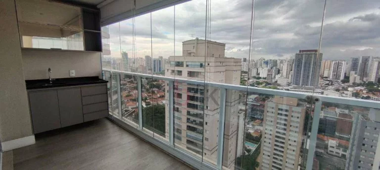 Imagem Apartamento Mobiliado 49m² com Varanda em Vidro e Andar Alto - Follow Brooklin