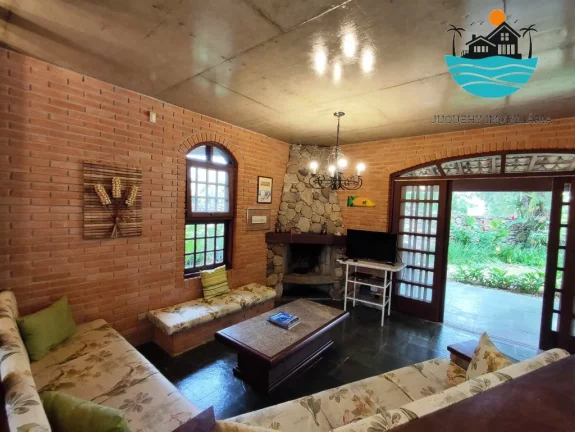 Imagem Casa para Aluguel de Temporada em Juquehy, 450 metros da praia, piscina, churrasqueira, 5 dormitórios, Max 14 pessoas | Juquehy Imobiliária