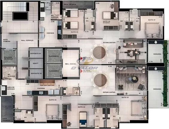 Imagem Vendo apartamentos com 117 m2, 146 m2 ou 149 m2, varanda gourmet, 3 quartos com 2 ou 3 suítes + 3 vagas