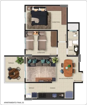Imagem APARTAMENTO COM 60.43 m² - FORTE - PRAIA GRANDE SP
