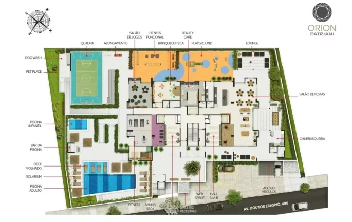 Imagem Apartamento de luxo na Vila Assunção: 3 quartos, 3 suítes, 4 banheiros, 2 vagas - 135m² no Condomínio Orion Patriani