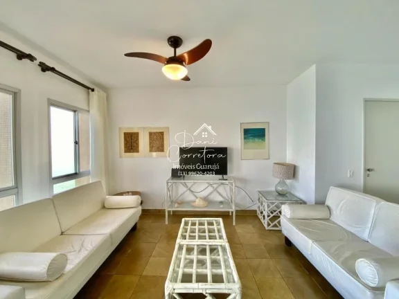 Imagem Apartamento com vista para o oceano no Morro do Maluf em Guarujá-SP: 3 quartos, 1 suíte, 2 salas, 3 banheiros, 1 vaga, 128m².