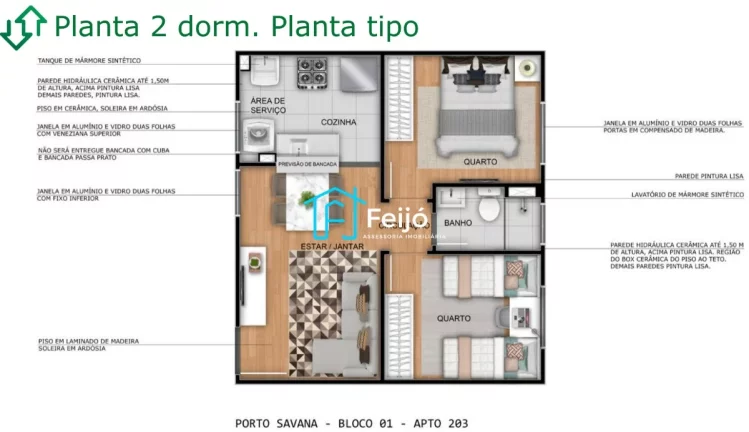 Imagem Apartamentos 2 dormitórios com opção de Sacada - Gravataí