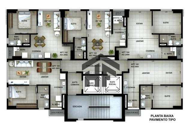 Imagem Apartamento com 1 quarto de Lançamento em Piedade, Jaboatão dos Guararapes - Pernambuco.