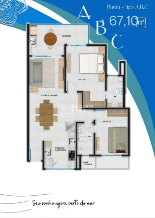 Imagem Mandala Beach Residence, apartamento no Porto das Dunas, Aquiraz-CE.