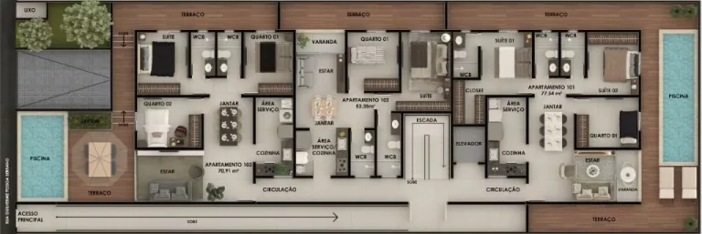 Imagem Apartamento à venda, 72 m² por R$ 659.000,00 - Bancários - João Pessoa/PB