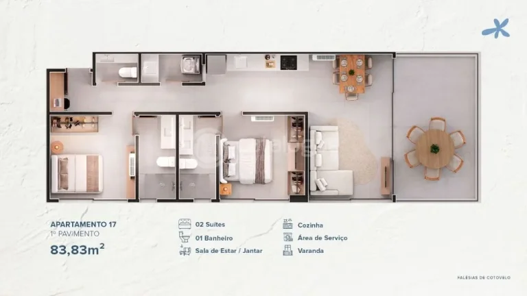 Imagem APARTAMENTOS ALTO PADRÃO PÉ NA AREIA EM COTOVELO (03 opções de plantas)