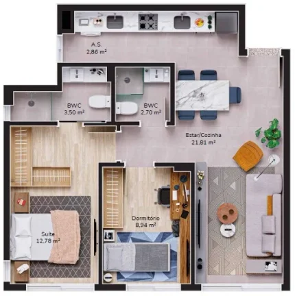 Imagem Apartamento 3 Dormitórios para venda em Florianópolis - SC