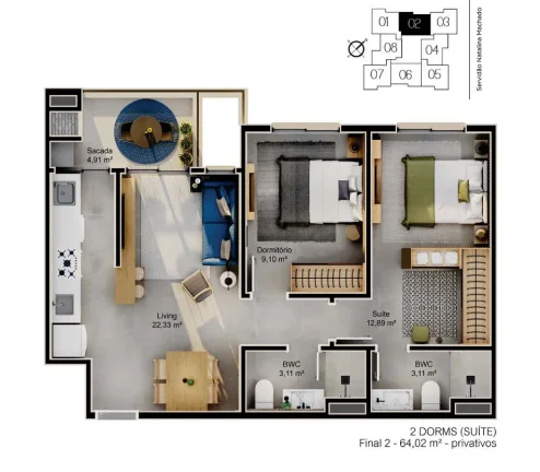 Imagem Apartamento 2 Dormitórios para venda em Florianópolis - SC