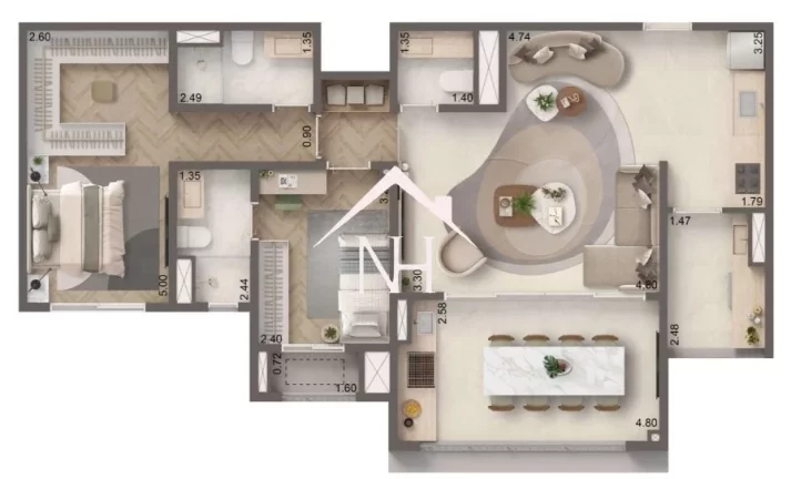 Imagem Apartamento de 88m no Brooklin c/ 2 suítes,terraço gourmet,1 vaga,brinquedoteca,piscinas,coworking,fitness,quadra de tenis,mini mercado,delivery