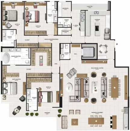 Imagem Apartamento 4 dormitórios para Venda em Teresina, Cabral, 4 dormitórios, 4 suítes, 6 banheiros, 4 vagas