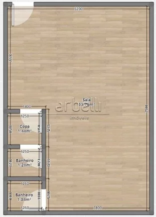 Imagem Sala comercial com 45 M², copa, 2 banheiros e 1 vaga de garagem. Linda e excelente sala, espaço fu...