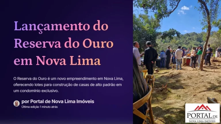Imagem Apenas 2 lotes disponíveis para Venda - Condomínio Reserva do Ouro um lugar para Morar bem em Nova Lima