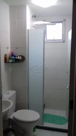 Imagem Apartamento térreo com 48 metros quadrados, com dois quartos com piso em porcelanato e teto rebaixa...