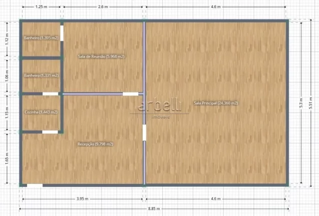 Imagem Sala comercial com 50 M², copa, 2 banheiros e 1 vaga de garagem. Linda sala reformada e mobiliada c...