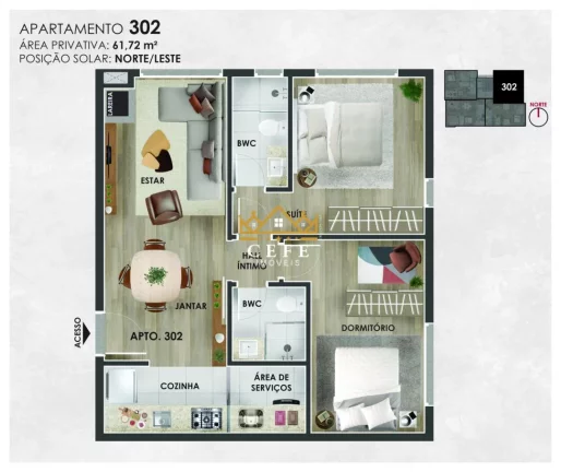 Imagem Apartamento com 1 Dormitorio(s) localizado(a) no bairro Planalto em Gramado / RIO GRANDE DO SUL Ref.:1435