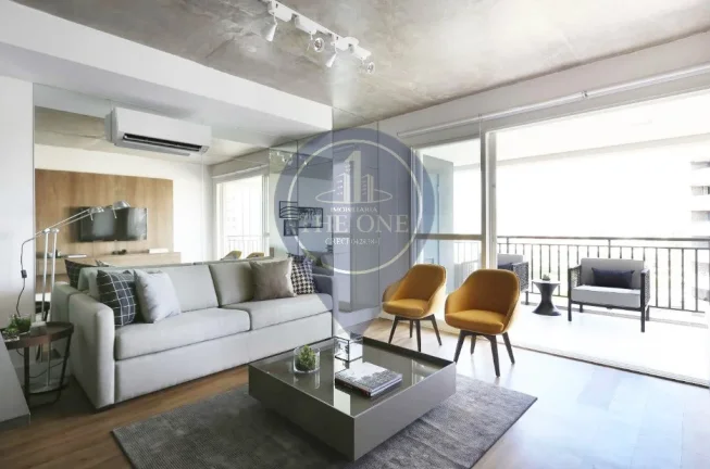 Imagem Apartamento para locação na Cidade Monções, São Paulo-SP: 1 quarto, 2 salas, 1 banheiro, 1 vaga de garagem, 70m²