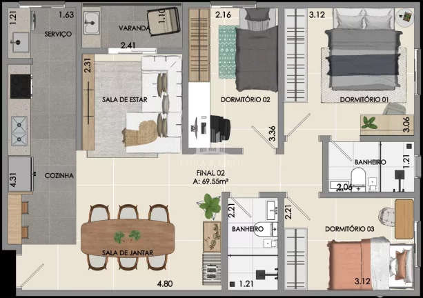Imagem Apartamentos de 3 Dormitórios, 1 Suíte, à partir de 382 Mil, Na Vila Guarani, Mauá-SP
