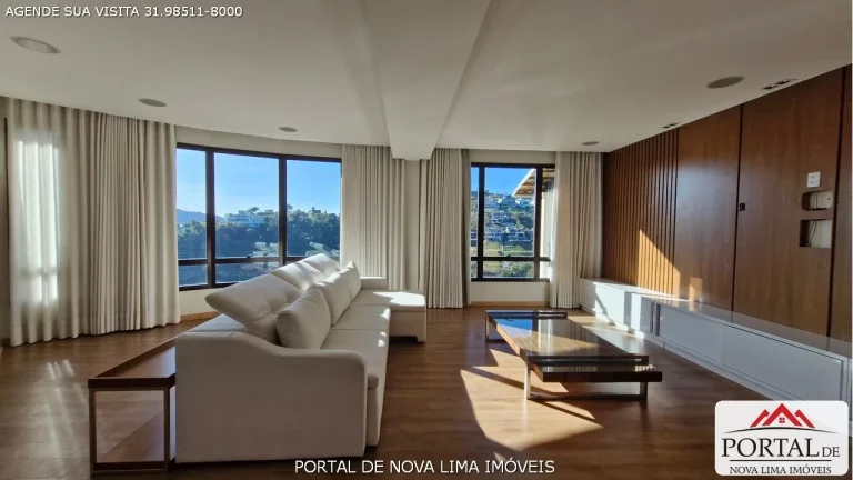 Imagem Casa a venda no Vila del Rey em Nova Lima. Casa com vista para a mata e para o condomínio Vale dos Cristais. Casa recebe sol da manhã