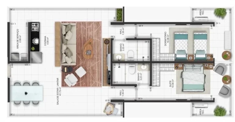 Imagem APARTAMENTO COM 93.33 m² - GUILHERMINA - PRAIA GRANDE SP