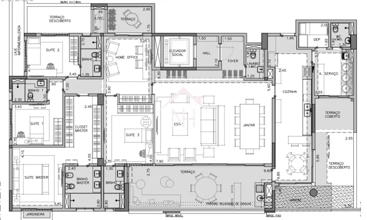 Imagem Garden 281m c/ 4 suítes (1 master),4 vagas, hall privativo,terraço gourmet, brinquedoteca,piscinas,quadra de tênis,fitness,sauna,deck, kids place,spa