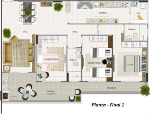 Imagem APARTAMENTO COM 119 m² - AVIAÇÃO - PRAIA GRANDE SP
