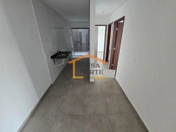 Imagem Apartamento com 44,61m², 2 dormitórios, banheiro, sala com varanda, cozinha e área de serviço. O...