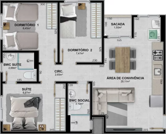 Imagem APARTAMENTO RESIDENCIAL em Criciúma - SC, São Luís