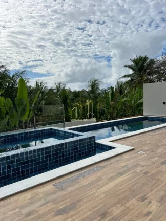 Imagem Excelente casa decorada em condomínio fechado com cinco suítes e espaço gourmet a venda em Lauro de Freitas