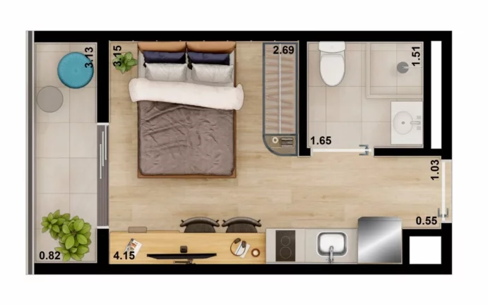 Imagem Studio RESIDENCIAL em São Paulo - SP, Vila Clementino
