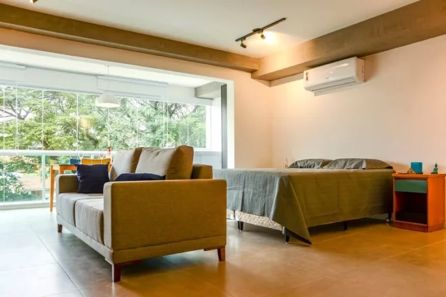 Imagem Apartamento novo. Lindo studio de 52M² - Brooklin. Mobiliado com moderna decoração. Possui vaga de garagem.
