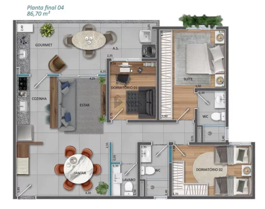 Apartamento na Planta à Venda – Residencial Avelã, Itupeva/SP 86,70m