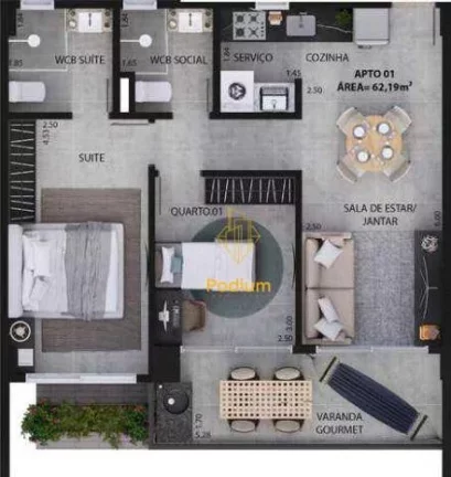 Imagem Apartamentos com varanda / sacada gourmet a 200m da praia do Bessa - AP0188