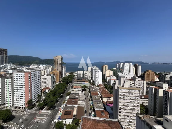 Imagem Apartamento com varanda e vista mar 3 suítes 3 vagas e lazer para alugar na Aparecida em Santos/SP