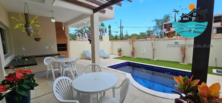Imagem Casas para Alugar Temporada Juquehy - 500m da praia, 5 suítes, (1 térrea), piscina e churrasqueira privativa, máx. 10 pessoas | Juquehy Imobiliária
