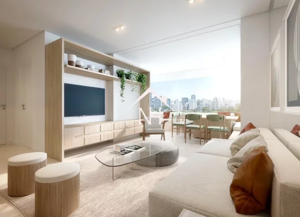 Imagem Apartamento de 63m c/ 2 dormitórios (1 suíte), terraço gourmet,1 vaga, salão de festas, piscinas,fitness, pista de cooper, brinquedoteca,churrasqueira