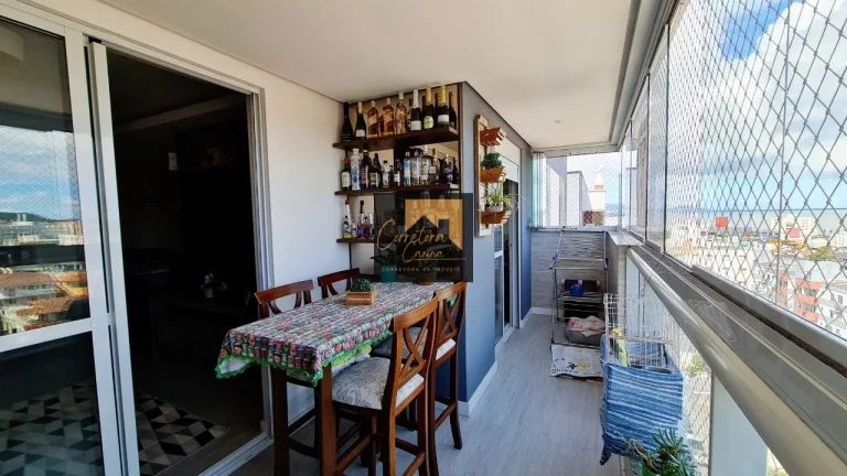 Imagem Apartamento no 7º andar com 111² privativos, vista mar de todos os cômodos, sol da tarde! 3 quart...