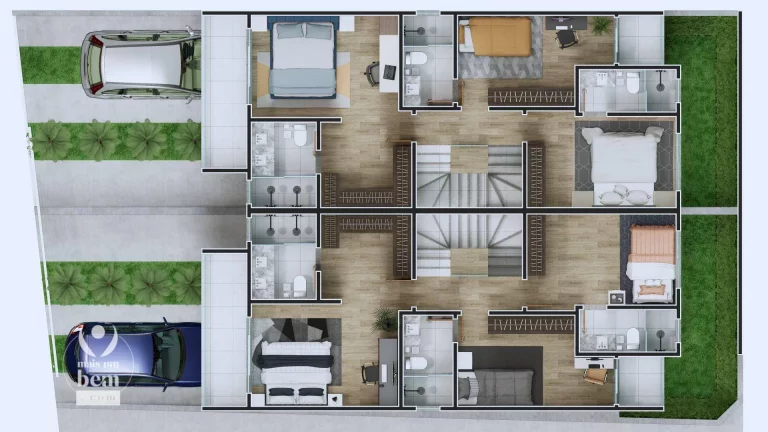 Imagem Sobrado com 3 Quartos, 3 Suites, Churrasqueira, Hidromassagem, à venda, 156 m² por R$ 1.584.522 - Mercês - Curitiba/PR