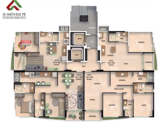 Imagem Apartamento Centro da Cidade do Recife, 2 Quartos