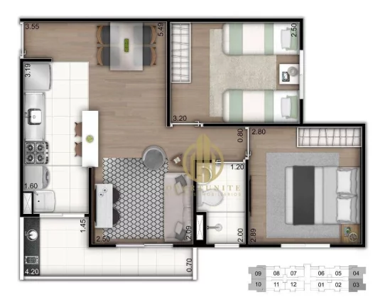 Imagem Apartamento com 2 dormitórios à venda, 47 m² por R$ 269.000,00 - Guaporé - Ribeirão Preto/SP