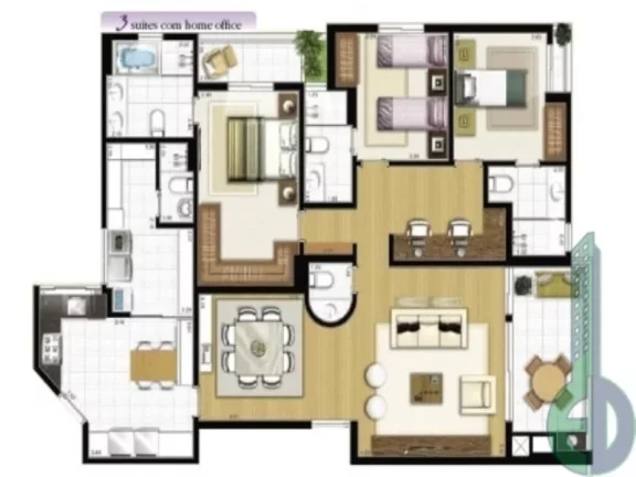 Imagem Apartamento de luxo à venda em São Caetano do Sul-SP: 3 quartos, 3 suítes e 3 vagas no bairro Santa Paula - Edifício Jardins de Monet