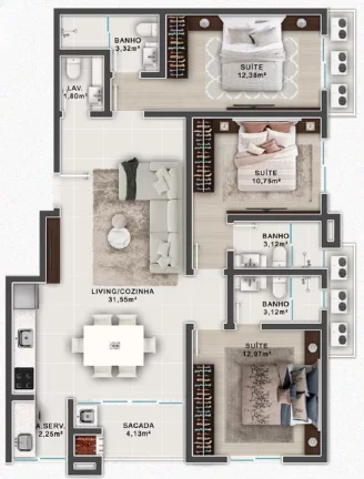 Imagem Sant Laurren - Apartamento à venda no bairro Canto Grande - Bombinhas/SC