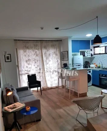 Imagem Flat disponível para venda no Hotel Paulista Wall Street na Bela Vista, com 55m², 1 dormitório e 1 vaga de garagem