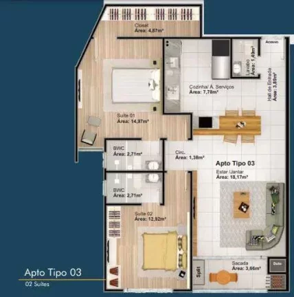 Imagem Apartamento à venda, no Paganini Tower, em Balneário Camboriú, Centro, com 2 quartos, 90m2