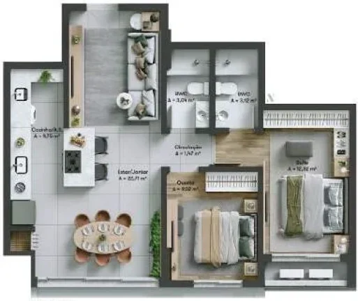 Imagem Apartamento 3 Dormitórios para venda em Biguaçu - SC