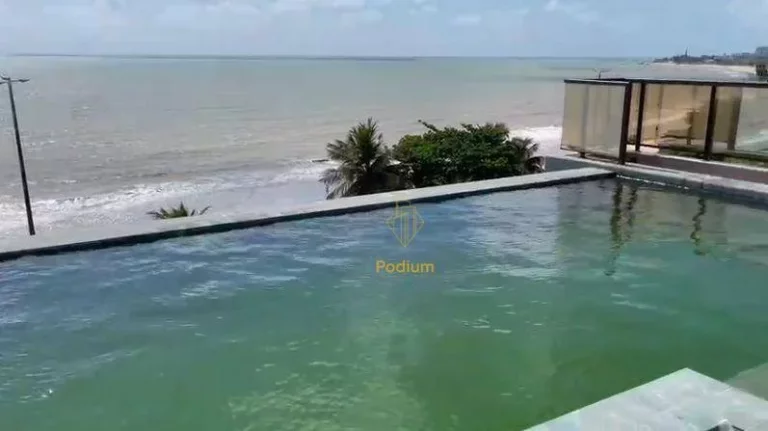 Imagem Flat com projetados e vista para o mar da praia de Manaíra -FL0075