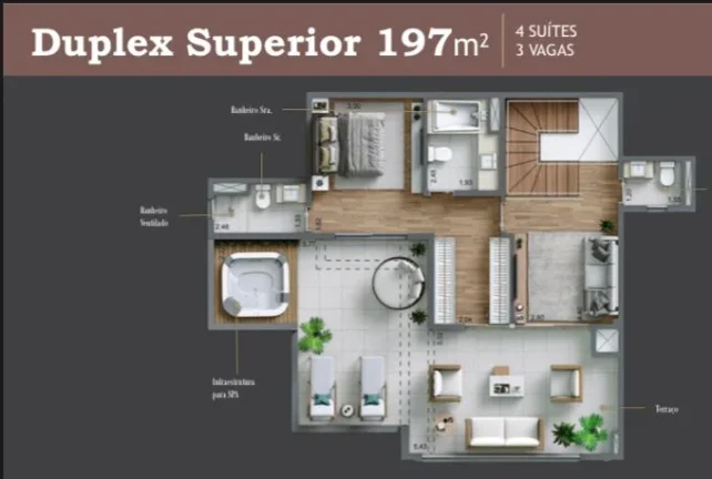Imagem Apartamento Cobertura com 3 ou 4 dormitórios à venda, 197,93 m2 - Rua Laguna