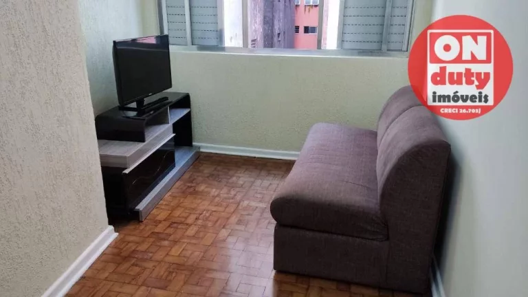 Imagem Apartamento com 1 quartoo para alugar, 41 m² por R$ 1.800/mês - Itararé - São Vicente/SP