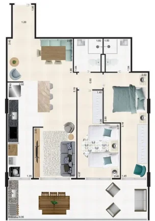 Imagem APARTAMENTO COM 87.72 m² - CENTRO - MONGAGUÁ SP